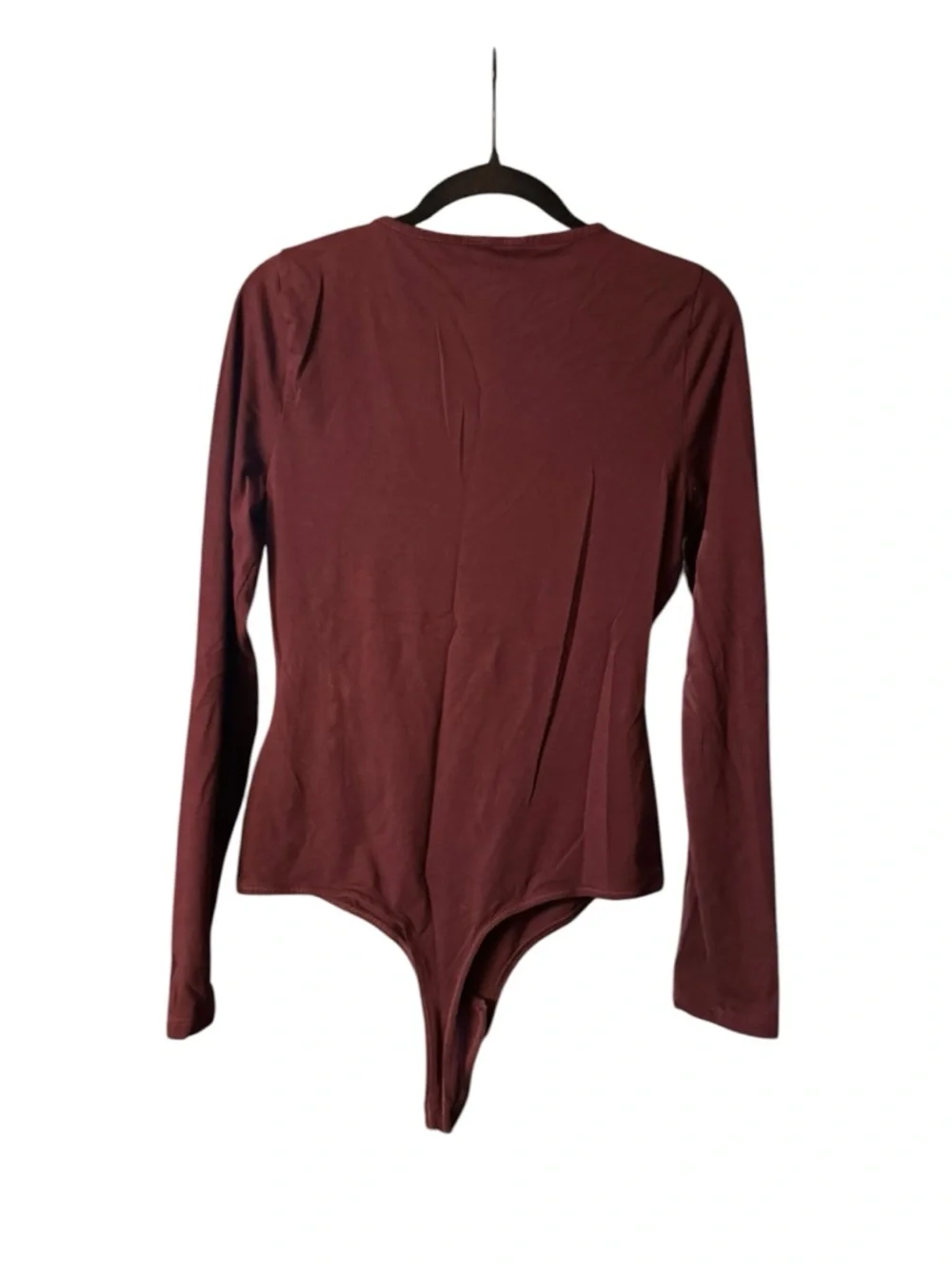 Madewell Long Sleeve V‑Neck Bodysuit - Burgundy - Picture 3 of 3